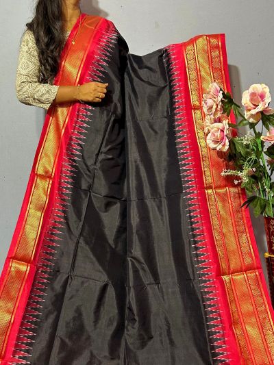 PKISKBIP5A05BBDC14- Kanchi border Ikat silk saree