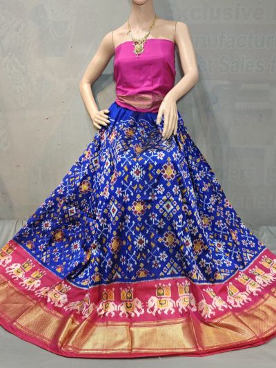 PSSIFSLG5A07SZDC06- Free Size Ikat Silk Lehenga