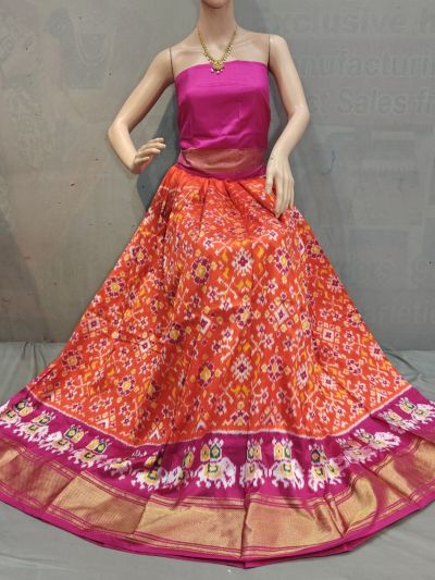 PSSIFSLG5A07SZDC24- Free Size Ikat Silk Lehenga