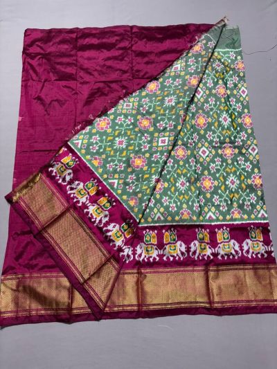 PSSIFSLG5A07SZDC35- Free Size Ikat Silk Lehenga