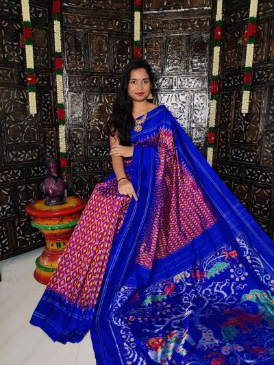 PALUIDSS5A07BSCC02- Ikat silk saree