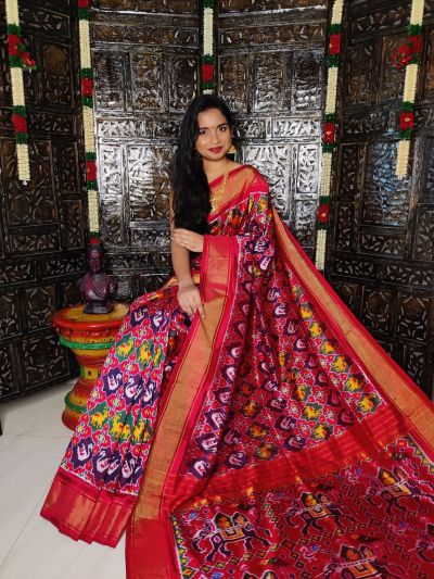 PALUIDSS5A07BSCC56- Ikat silk saree
