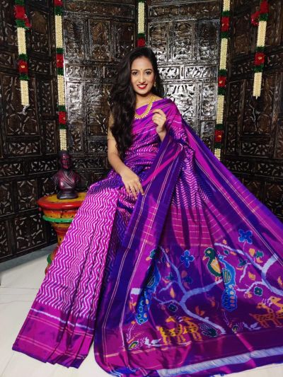 PALUIDSS5A07BSCC58- Ikat silk saree