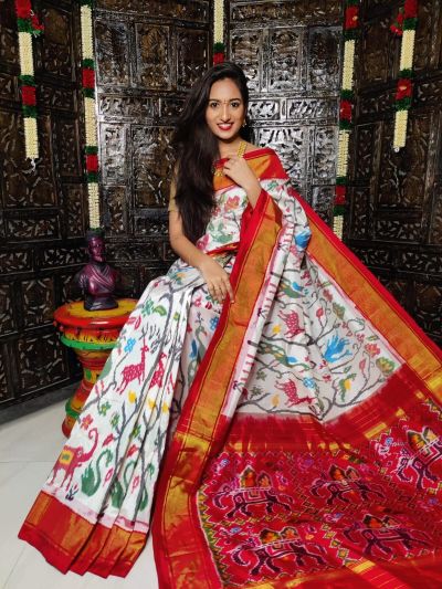 PALUIDSS5A09NSCD28- Ikat silk saree