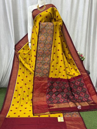 PASKIDSS5A09NIDD06- Ikat silk saree