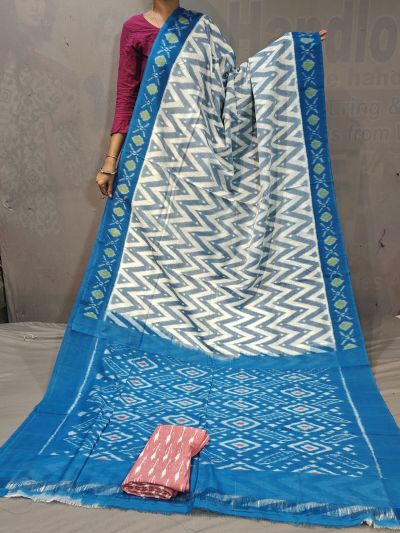 PGMRICTS5A07INDC46- Ikat cotton saree