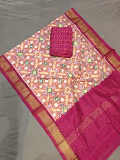 PGMRSDST5A06FSDD16- Ikat Silk dupatta with Ikat sico top