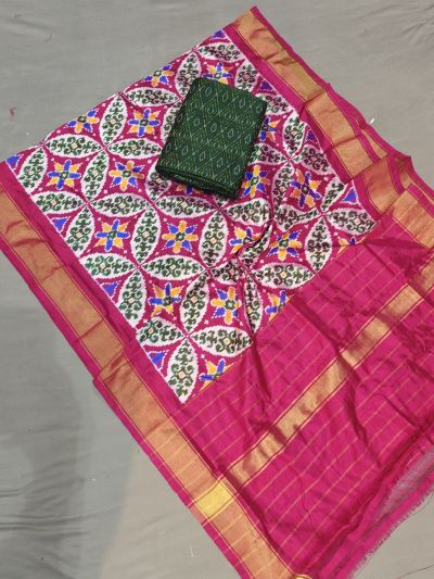 PGMRSDST5A06FSDD18- Ikat Silk dupatta with Ikat sico top