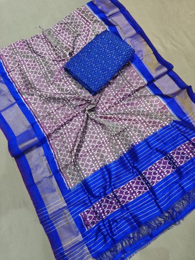 PGMRSDST5A06FSDD21- Ikat Silk dupatta with Ikat sico top