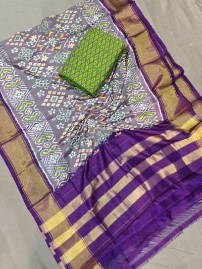 PGMRSDST5A06FSDD32- Ikat Silk dupatta with Ikat sico top