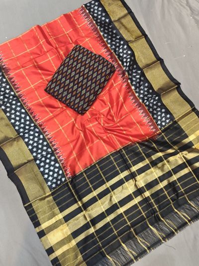PGMRSDST5A06FSDD36- Ikat Silk dupatta with Ikat sico top