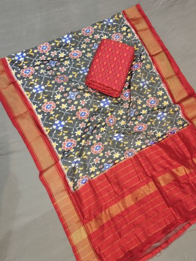 PGMRSDST5A06FSDD42- Ikat Silk dupatta with Ikat sico top