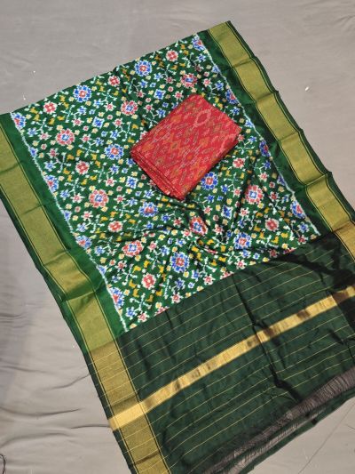 PGMRSDST5A06FSDD49- Ikat Silk dupatta with Ikat sico top