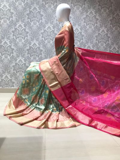 PLXHISSS5A07ITCD01- Ikat soft silk saree