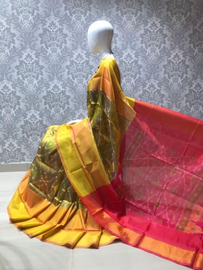 PLXHISSS5A07ITCD06- Ikat soft silk saree