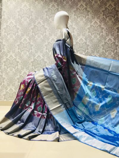 PLXHISSS5A07ITCD12- Ikat soft silk saree