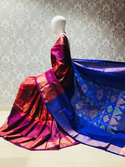 PLXHISSS5A07ITCD14- Ikat soft silk saree