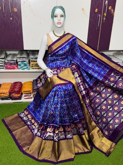 PSRGIDSS5A09BBCC33- Ikat silk saree