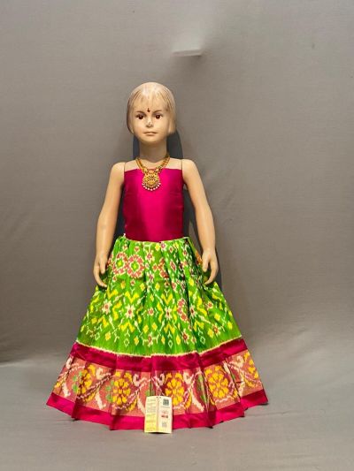 PSSIZSLG5A08IBDC46- Zero Size Ikat Silk Lehenga