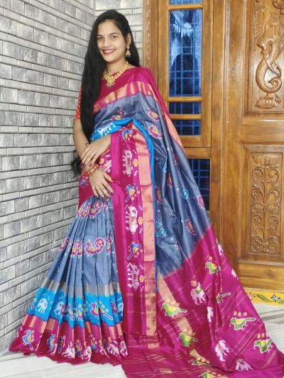 PWCKIDSS5A08XSCD31- Ikat silk saree