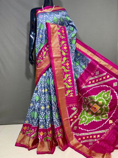 PPHSIDSS5A18BSCC15- Ikat silk saree