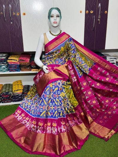 PSRGIDSS5A09BBCC41- Ikat silk saree