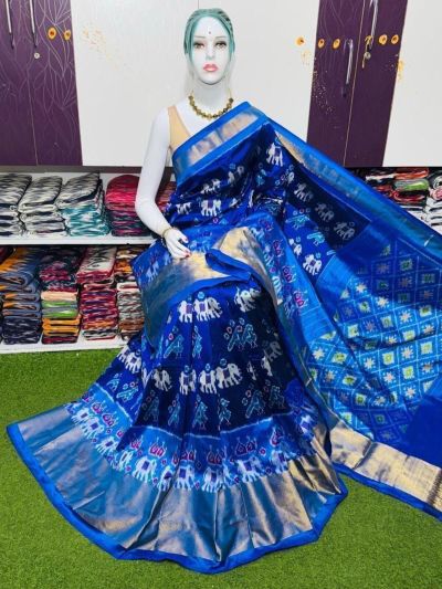 PSRGIDSS5A09BBCC50- Ikat silk saree