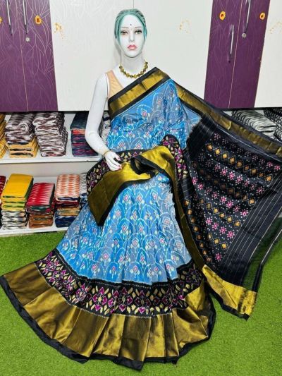 PSRGIDSS5A09BBCC52- Ikat silk saree