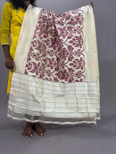 PSSIISDP5Y03ECDC08- Ikat Silk dupatta