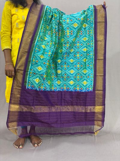 PSSIISDP5Y03ECDC10- Ikat Silk dupatta