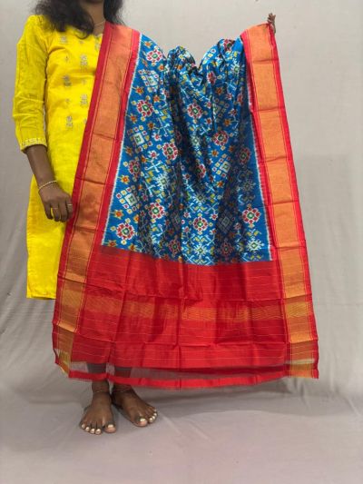 PSSIISDP5Y03ECDC15- Ikat Silk dupatta
