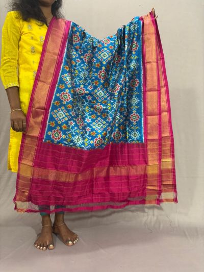 PSSIISDP5Y03ECDC33- Ikat Silk dupatta