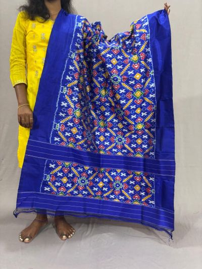 PSSIISDP5Y03ECDC40- Ikat Silk dupatta