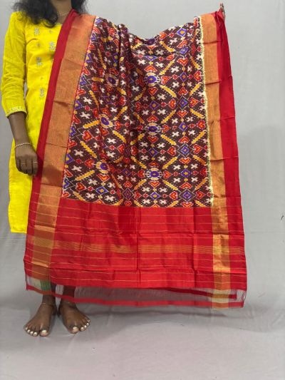 PSSIISDP5Y03ECDC42- Ikat Silk dupatta