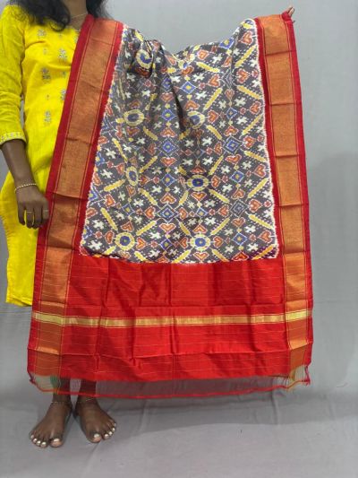 PSSIISDP5Y03ECDC43- Ikat Silk dupatta