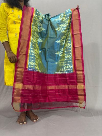 PSSIISDP5Y03ECDC58- Ikat Silk dupatta