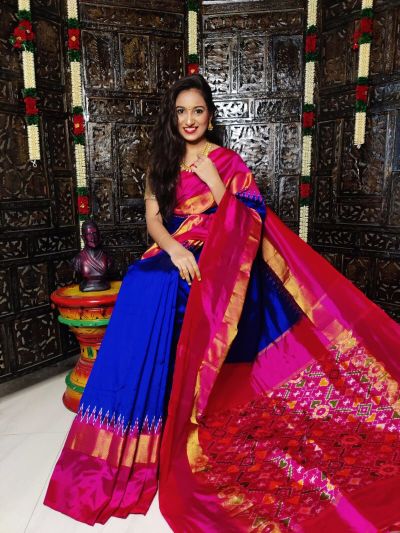 PALUIDSS5Y03TSDC09- Ikat silk saree