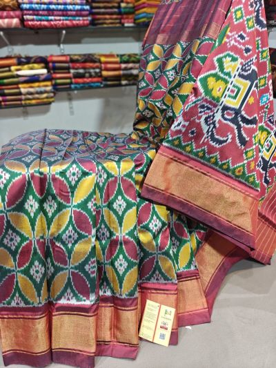 PGMRIDSS5Y06BICD01- Ikat silk saree