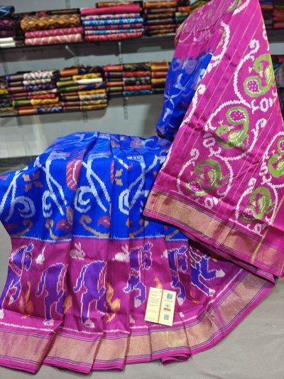 PGMRIDSS5Y06BICD10- Ikat silk saree