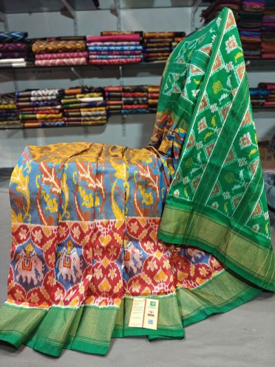 PGMRIDSS5Y06BICD17- Ikat silk saree