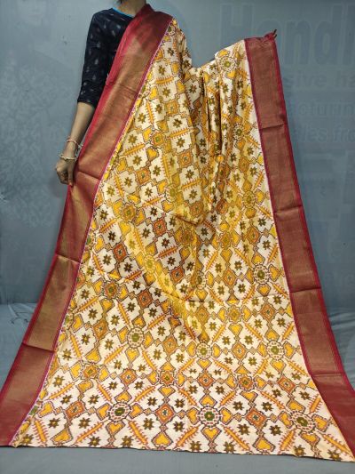 PGMRIDSS5Y06NIDC10- Ikat silk saree