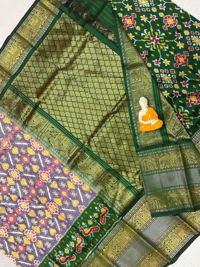 PGMRKBRS5Y06FSDC01- Kanchi border Ikat silk saree