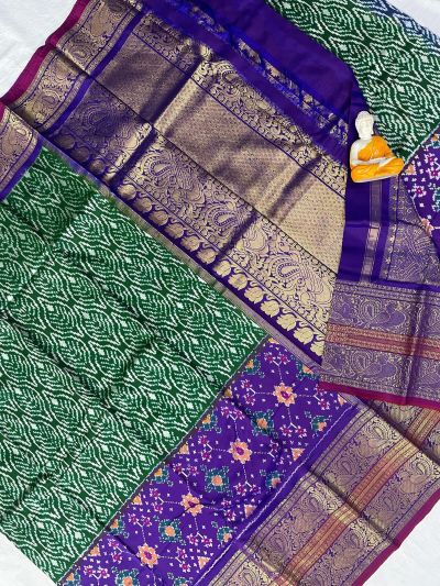 PGMRKBRS5Y06FSDC04- Kanchi border Ikat silk saree