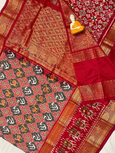PGMRKBRS5Y06FSDC06- Kanchi border Ikat silk saree