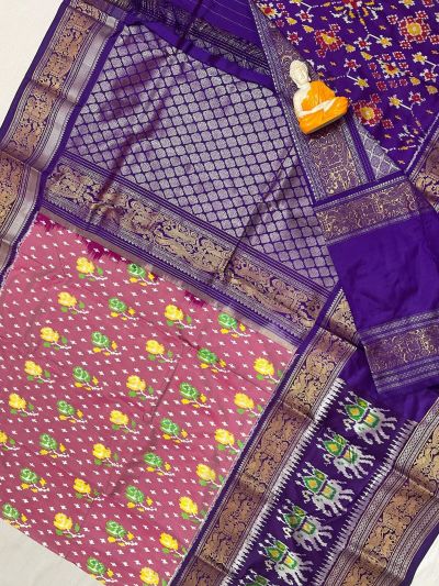 PGMRKBRS5Y06FSDC18- Kanchi border Ikat silk saree