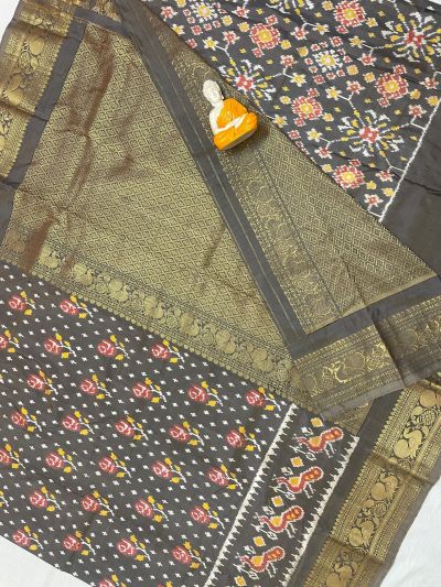 PGMRKBRS5Y06FSDC21- Kanchi border Ikat silk saree