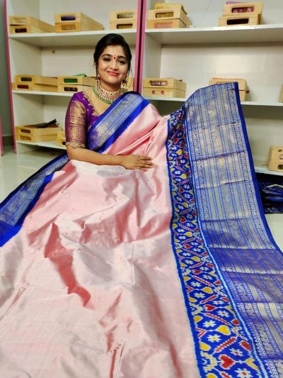 PGMRKBRS5Y06FSDC25- Kanchi border Ikat silk saree