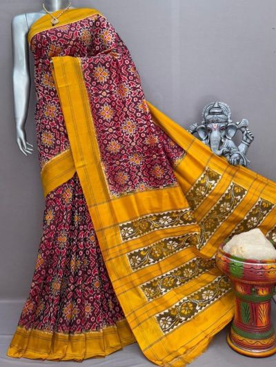 PSNTIDSS5A30BNCC16- Ikat silk saree