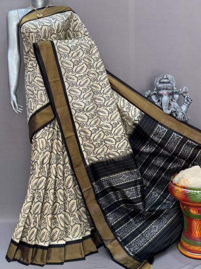 PSNTIDSS5A30BNCC19- Ikat silk saree