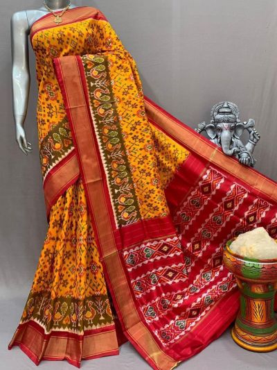 PSNTIDSS5A30BNCC27- Ikat silk saree